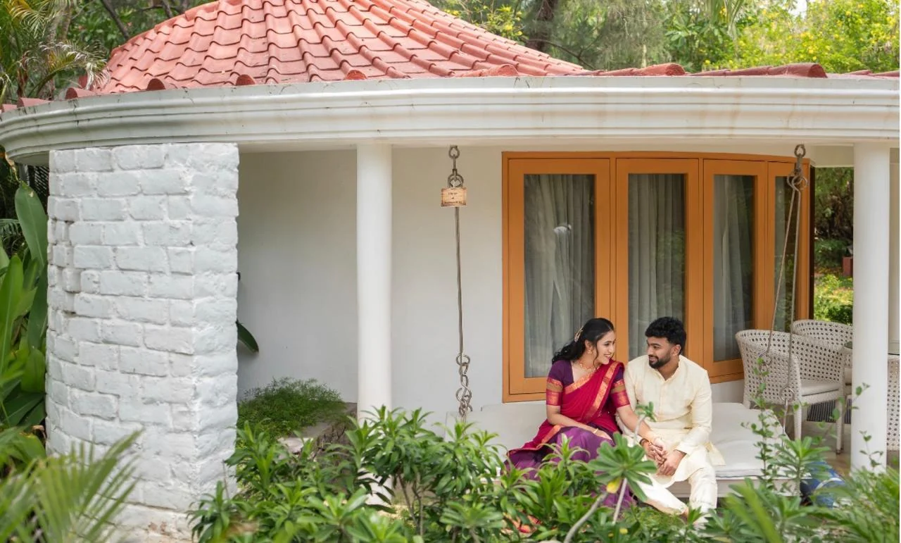Senthil and Chandra on the veranda